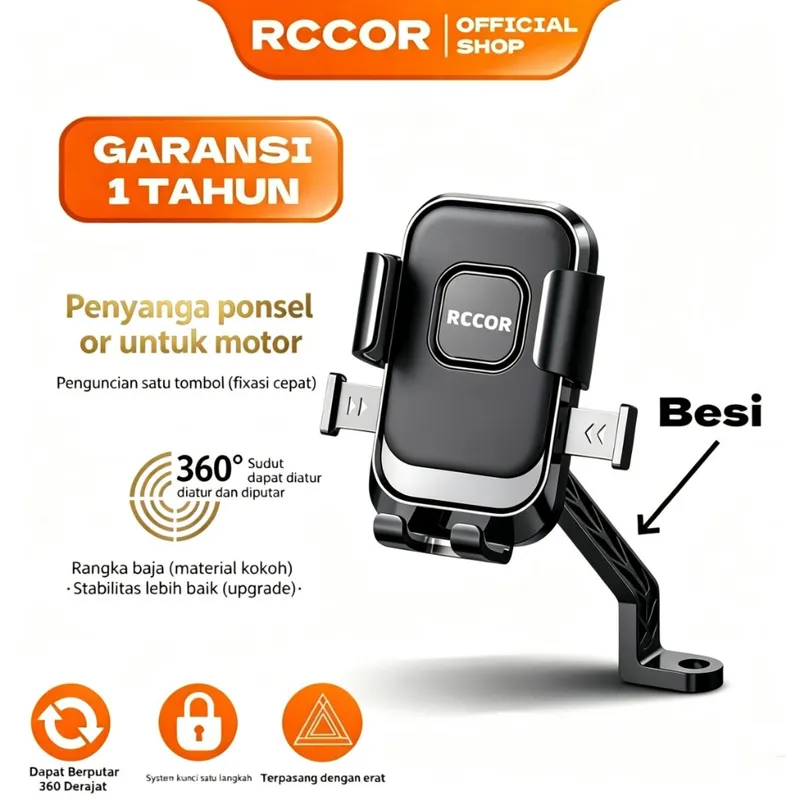 RCCOR Motorcycle stand Holder Hp Motor Stand Penyangga Handphone Braket Spion