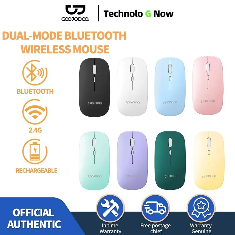 Goojodoq Dual Mode 2.4Ghz Wireless Bluetooth 2 In 1 Cordless Mouse