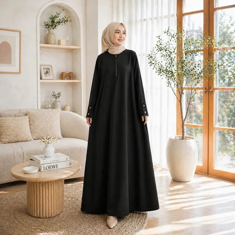 Abaya zahra anti UV Gamis daily simple bahan sabrina anti UV M L XL