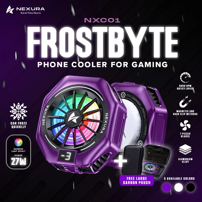 NEXURA Fan Cooler Frostbyte | Pendingin HP Khusus Gaming Ultra Freeze