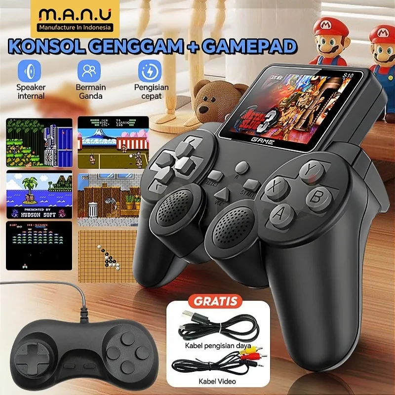 Manu Game Boy S10 Mini Retro 520 Games Klasik Portable Mainan Anak Konsol Permainan Joy Stick Layar