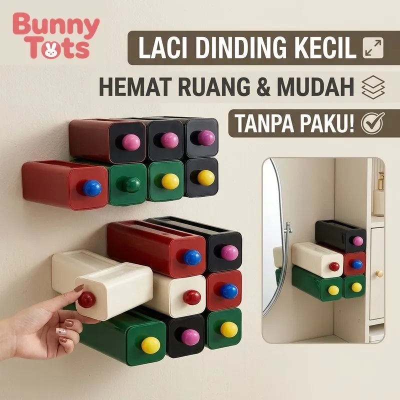 Kotak Penyimpanan Dinding Tempel Organizer Kaos Kaki Serbaguna Multifungsi Plastik Meja