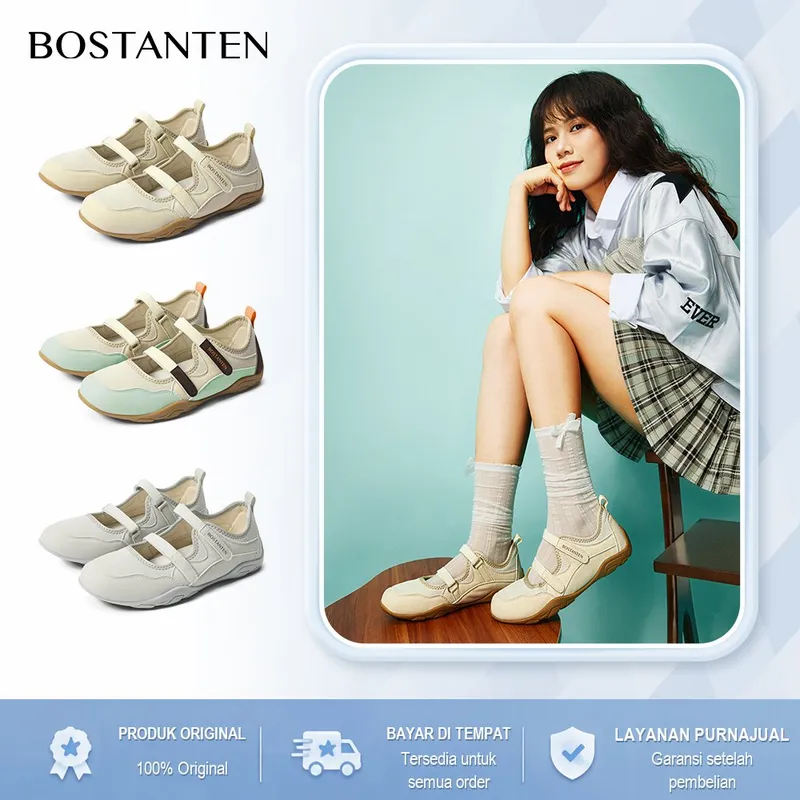 BOSTANTEN Polley Shoes Sneakers Wanita Sepatu Mary Jane